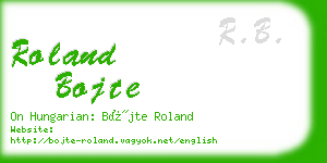 roland bojte business card